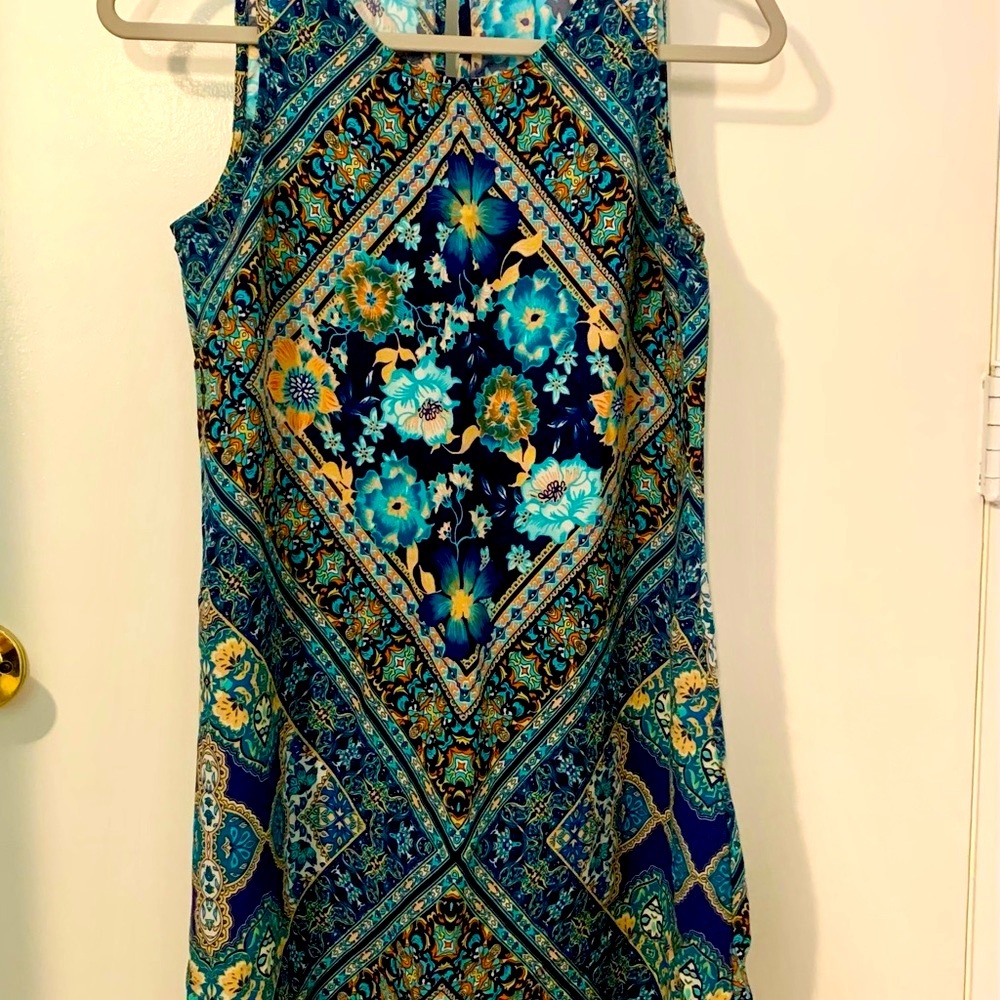 Blue Floral Summer Dress Size Small
